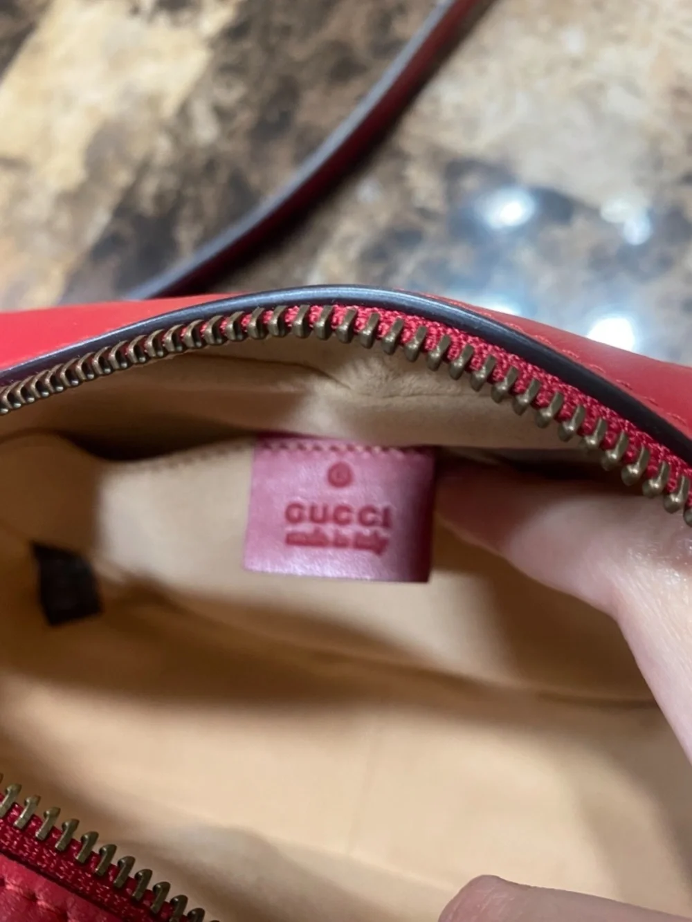 Gucci Red mini GG Marmont Leather